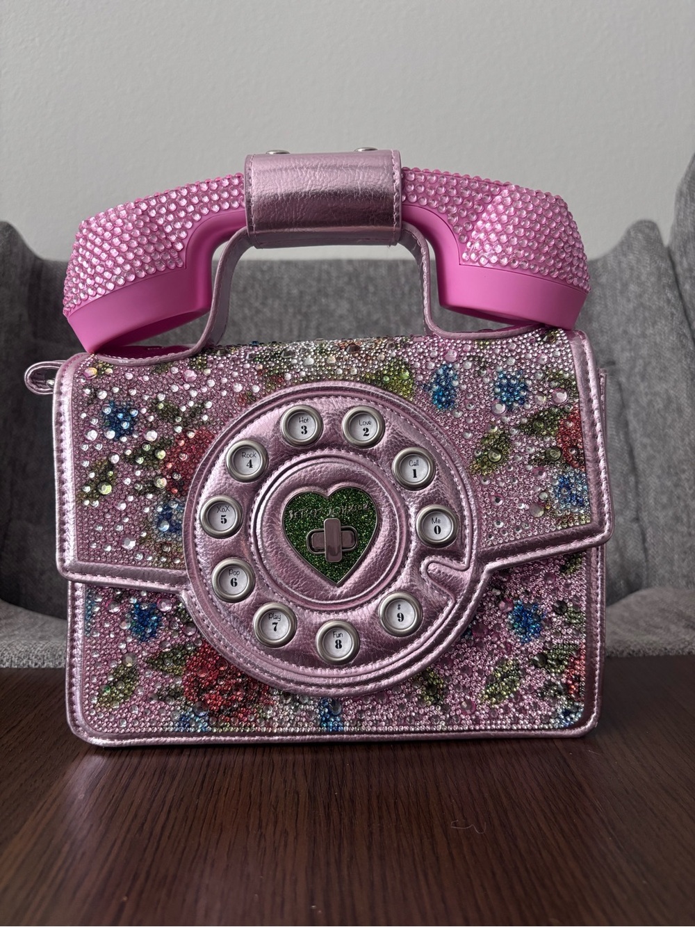 Betsey Johnson Kitsch Gimme a Ring Phone Bag in Pink (Working Phone) - Picture 7 of 14